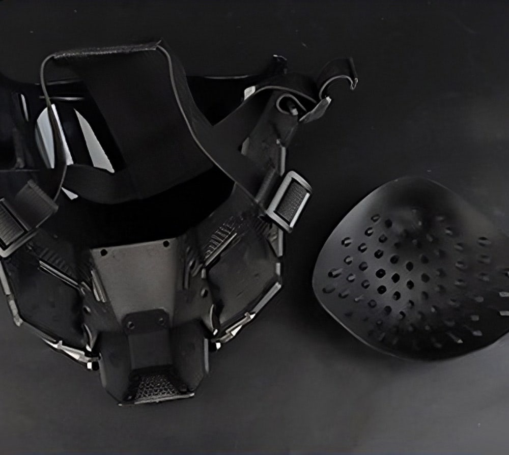 NEONX Commander Tactical Cyberpunk Mask - Metallic Frame & Anti-Fog Shield Visor