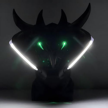 Black Cyberpunk LED Mask - Futuristic Techwear - View 1
