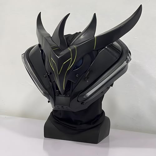 Black Cyberpunk LED Mask - Futuristic Techwear - View 3