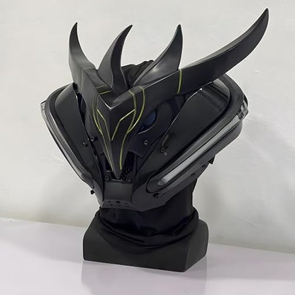 Black Cyberpunk LED Mask - Futuristic Techwear - View 3
