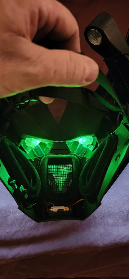 Black Cyberpunk LED Mask - Futuristic Techwear - View 5