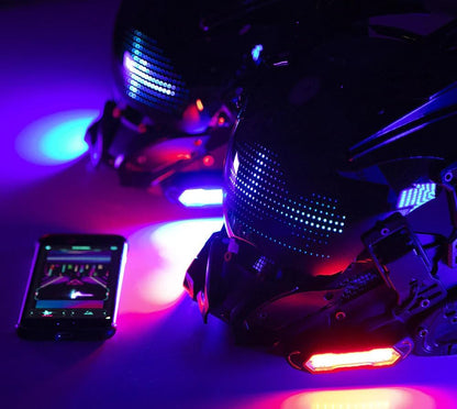 Fudaole Cyberpunk LED Mask - LED Display Detail