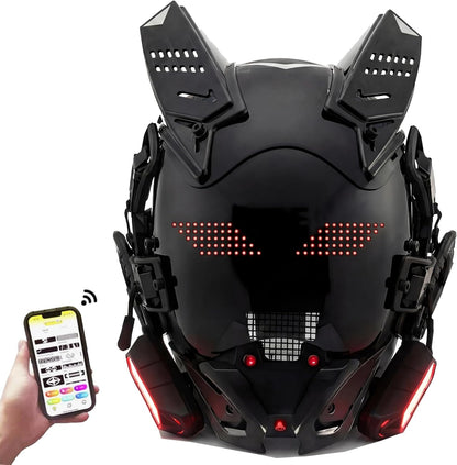 Fudaole Cyberpunk LED Mask - Front View