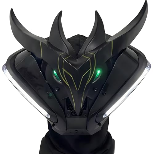 Black Cyberpunk LED Mask - Futuristic Techwear - View 6