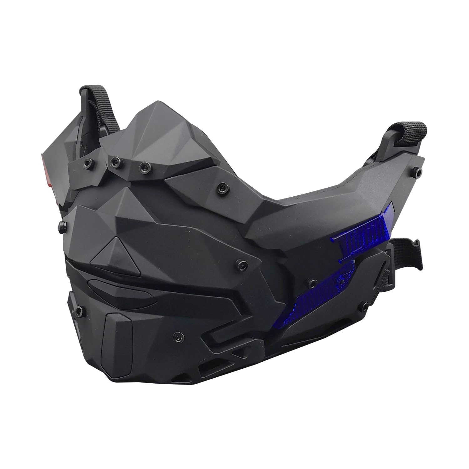 Black Cyberpunk LED Mask - Futuristic Techwear - View 8