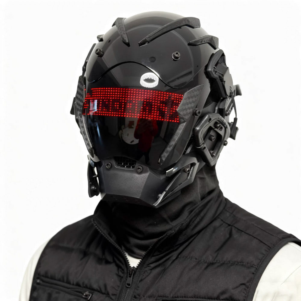 NEONX Music-Reactive Programmable LED Face Mask - Full Matrix Display & Custom GIF Support