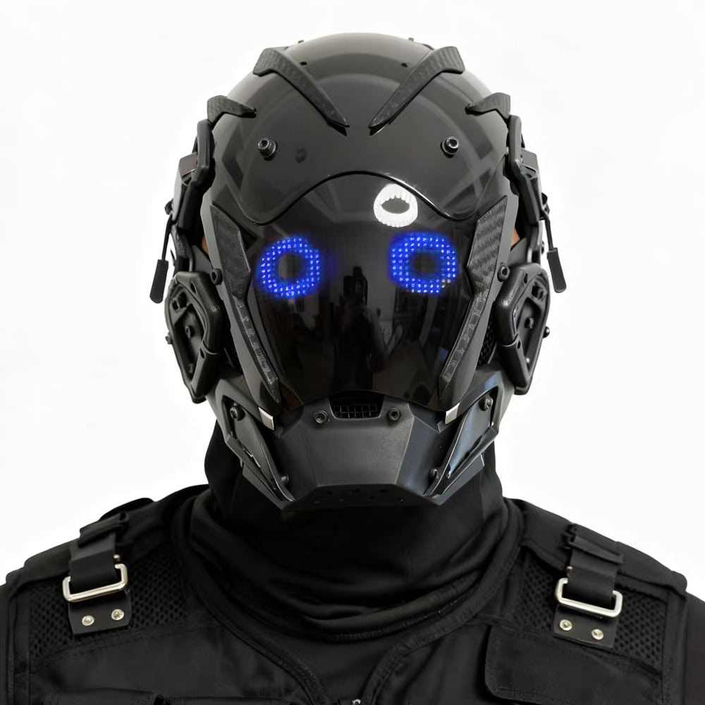 NEONX Music-Reactive Programmable LED Face Mask - Full Matrix Display & Custom GIF Support