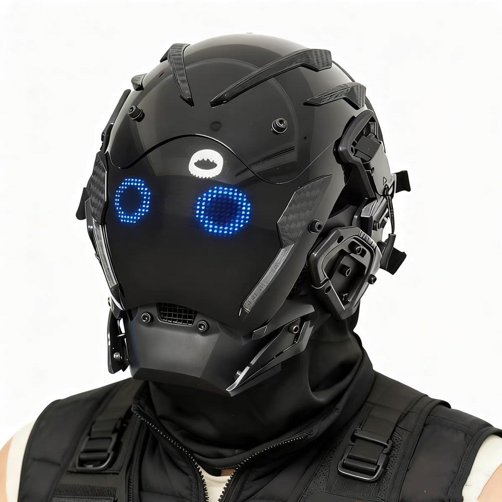 NEONX Music-Reactive Programmable LED Face Mask - Full Matrix Display & Custom GIF Support