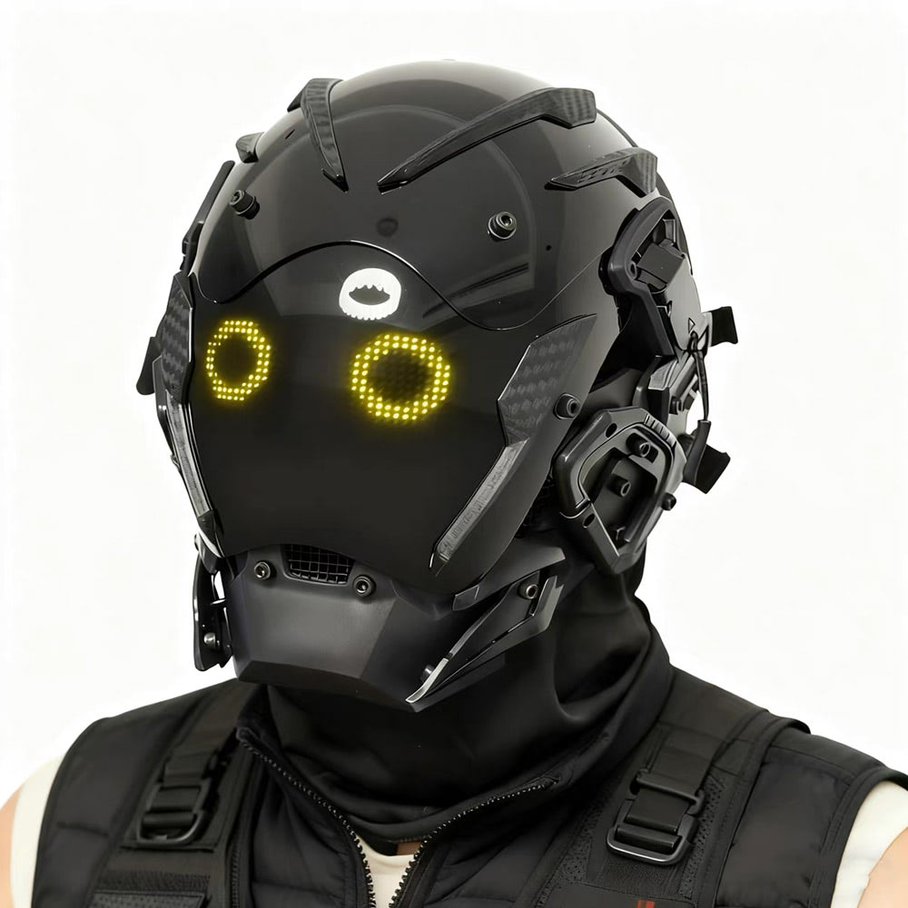 NEONX Music-Reactive Programmable LED Face Mask - Full Matrix Display & Custom GIF Support