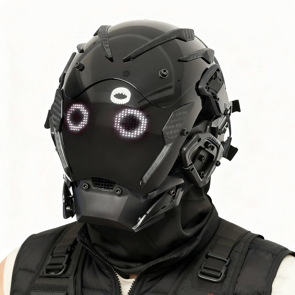 NEONX Music-Reactive Programmable LED Face Mask - Full Matrix Display & Custom GIF Support