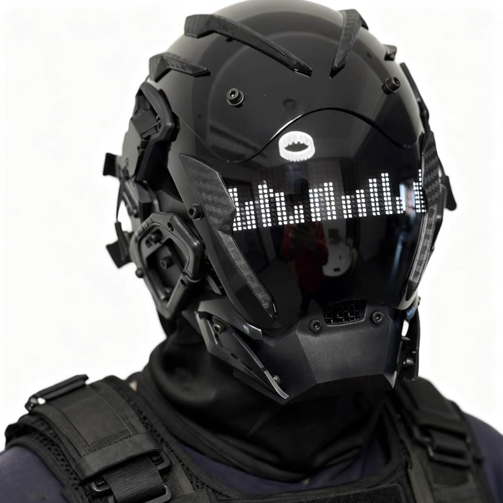 NEONX Music-Reactive Programmable LED Face Mask - Full Matrix Display & Custom GIF Support