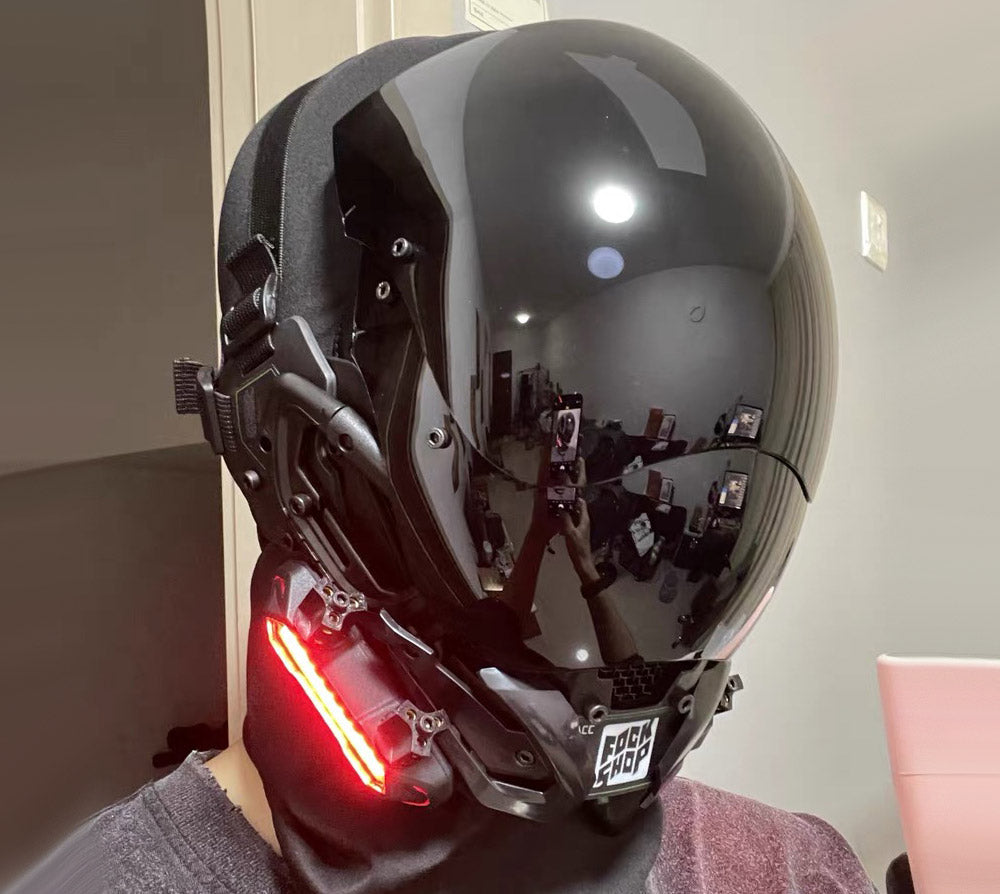 NEONX Custom LED Cyberpunk Mask - Modular Light System & Wearable Art