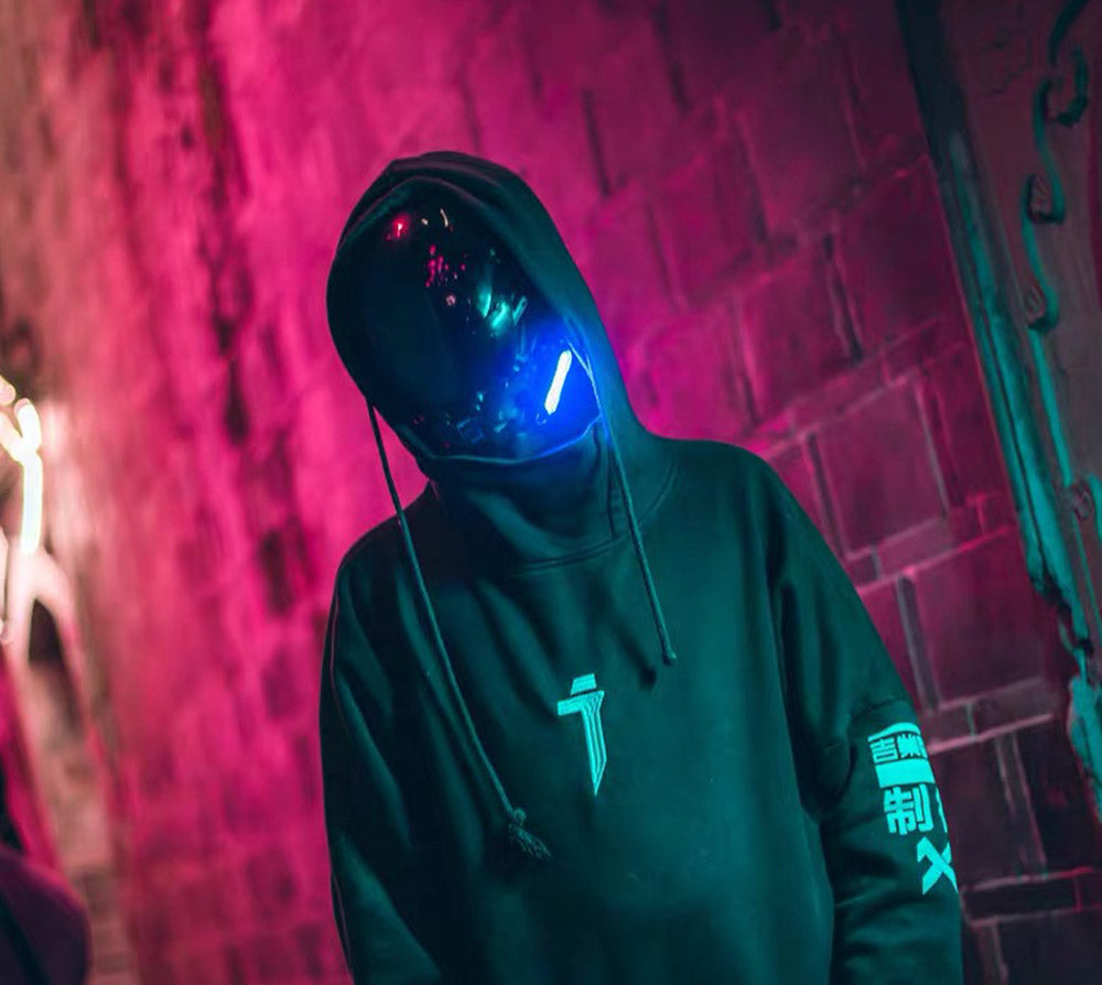 NEONX Custom LED Cyberpunk Mask - Modular Light System & Wearable Art