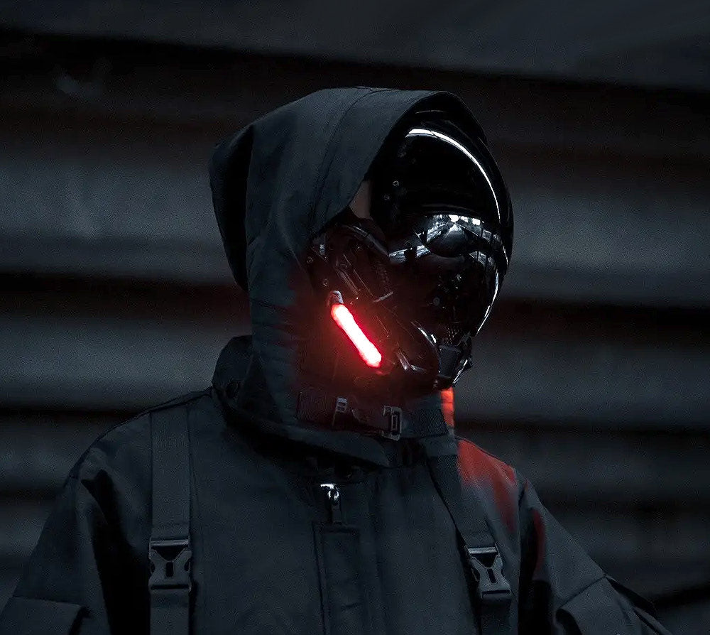 NEONX Custom LED Cyberpunk Mask - Modular Light System & Wearable Art