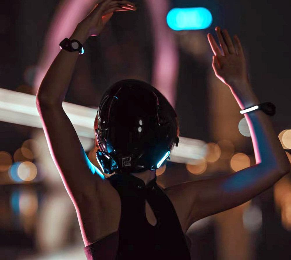 NEONX Custom LED Cyberpunk Mask - Modular Light System & Wearable Art