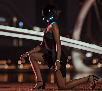 NEONX Custom LED Cyberpunk Mask - Modular Light System & Wearable Art