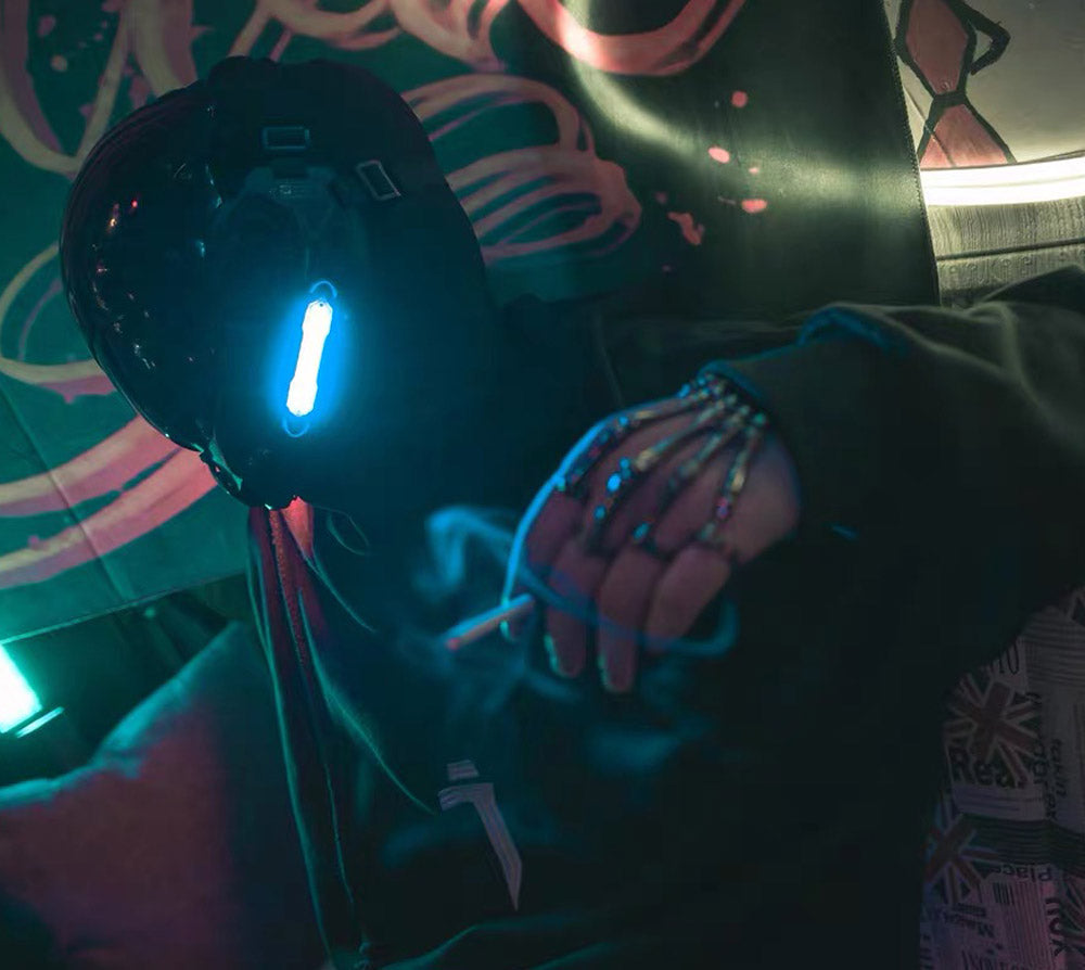 NEONX Custom LED Cyberpunk Mask - Modular Light System & Wearable Art