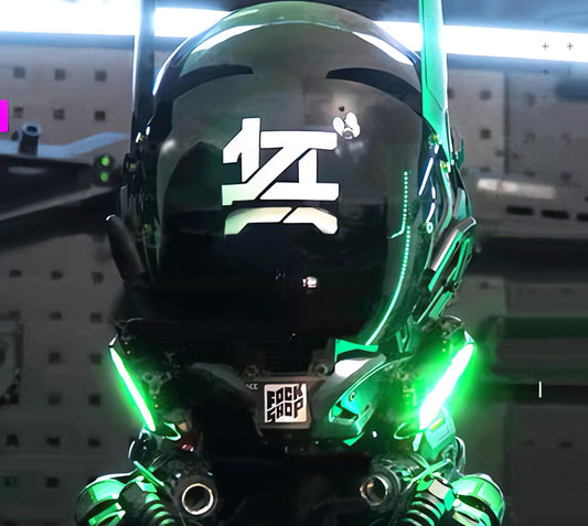 NEONX Custom LED Cyberpunk Mask - Modular Light System & Wearable Art