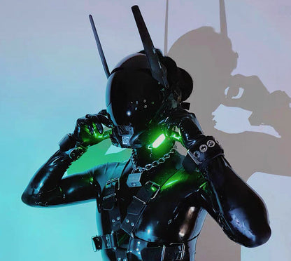 NEONX Custom LED Cyberpunk Mask - Modular Light System & Wearable Art
