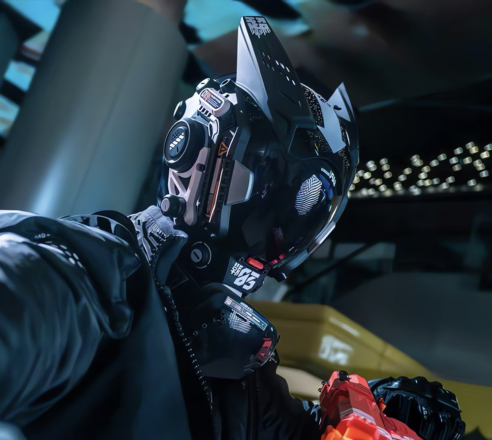 NEONX 03 Futuristic Cyberpunk Mask - Hiroto Ikeuchi Inspired Techwear Design