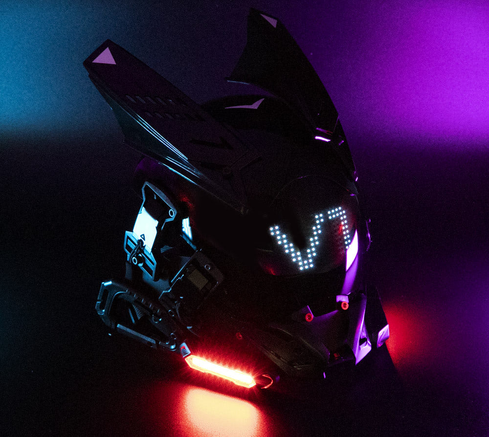 NEONX V1 Programmable Cyberpunk Mask - Color Display & LED Modules
