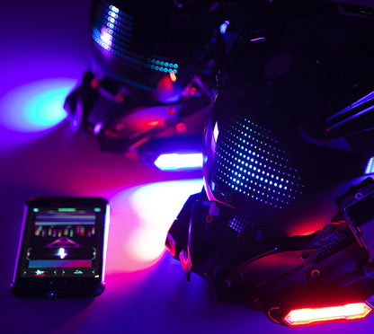 NEONX V1 Programmable Cyberpunk Mask - Color Display & LED Modules