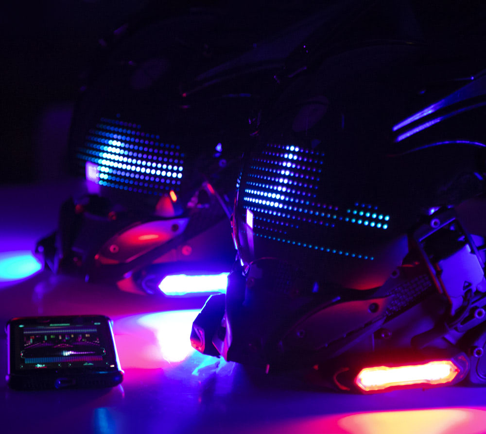 NEONX V1 Programmable Cyberpunk Mask - Color Display & LED Modules