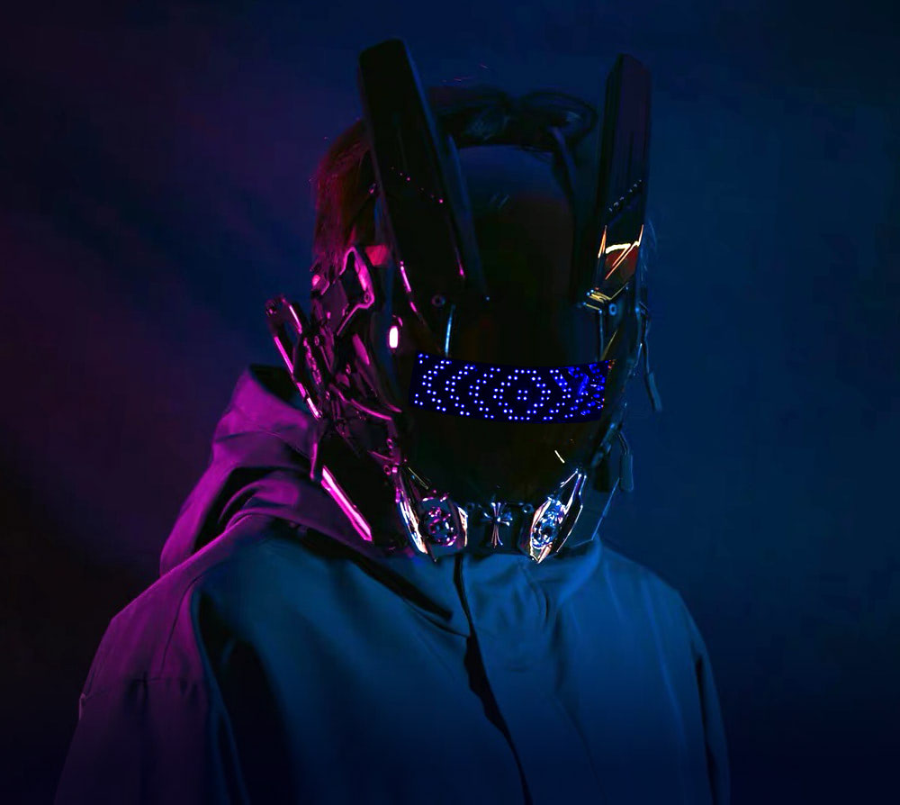NEONX V2 Techwear Cyberpunk Mask - Programmable Pixel Display