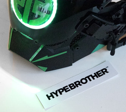 NEONX V8 Beetle Cyberpunk Mask - Dual Circular LEDs & Customizable Horns