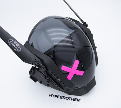 NEONX XO Bunny Cyberpunk LED Mask - Dual Adjustable Flaps & Vinyl Art Shield