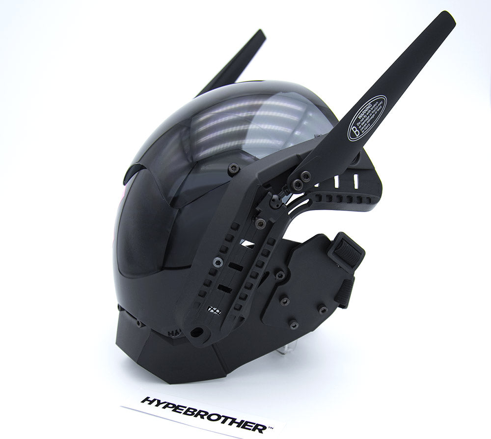 NEONX XO Bunny Cyberpunk LED Mask - Dual Adjustable Flaps & Vinyl Art Shield