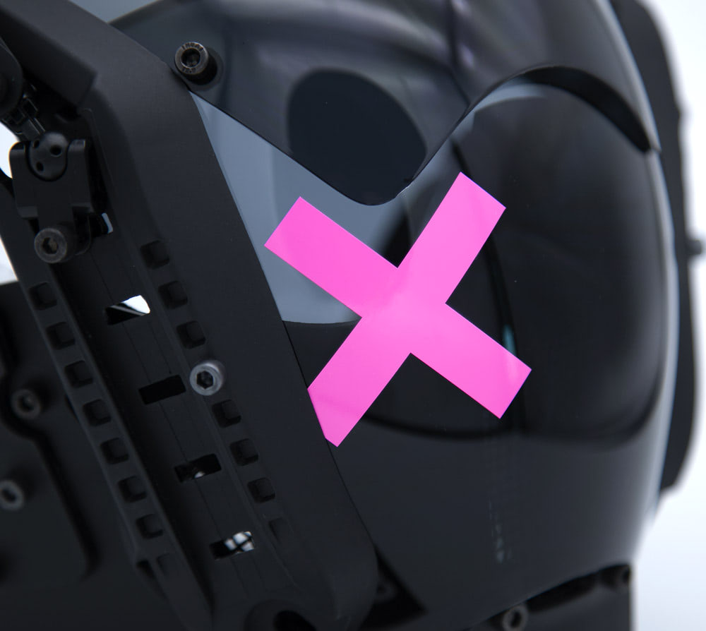 NEONX XO Bunny Cyberpunk LED Mask - Dual Adjustable Flaps & Vinyl Art Shield