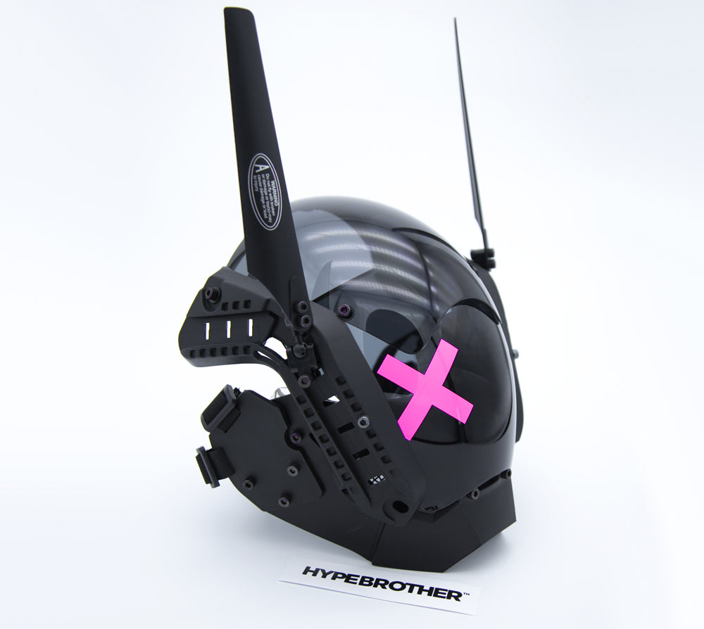 NEONX XO Bunny Cyberpunk LED Mask - Dual Adjustable Flaps & Vinyl Art Shield