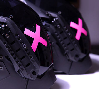 NEONX XO Bunny Cyberpunk LED Mask - Dual Adjustable Flaps & Vinyl Art Shield
