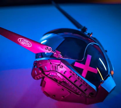 NEONX XO Bunny Cyberpunk LED Mask - Dual Adjustable Flaps & Vinyl Art Shield