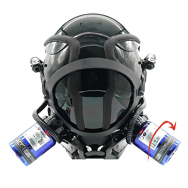 NEONX Biowalker Edition Cyberpunk Mask - Glowing LED Canister & Retractable Face Shield