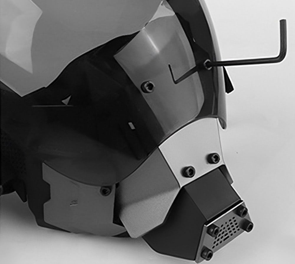 NEONX Commander Tactical Cyberpunk Mask - Metallic Frame & Anti-Fog Shield Visor