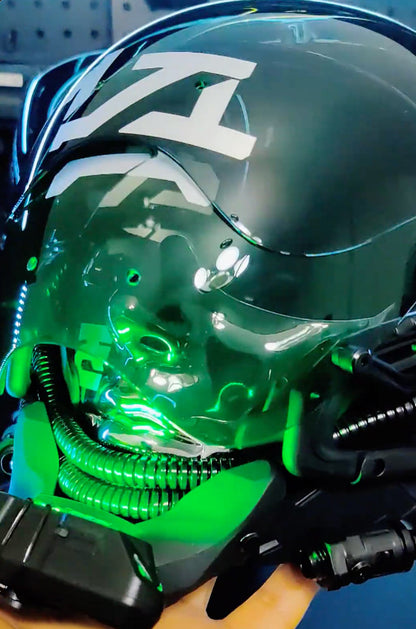 NEONX Kigurumi-Style Cyberpunk Face Mask - Detachable LED Shield & Illuminated Details