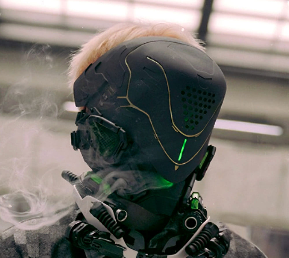 NEONX Ghostrunner Edition Custom Helmet 2025 - Interchangeable LED Color System