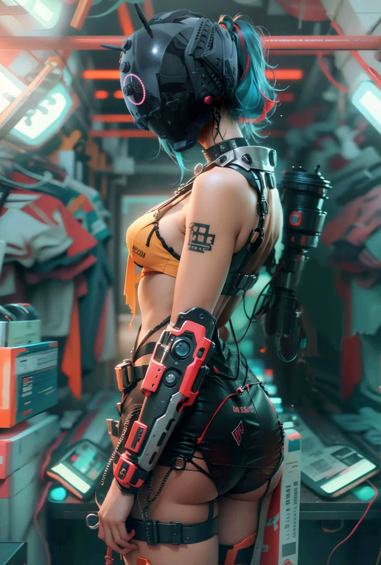 Brain-Computer Interface Cyberpunk Helmet
