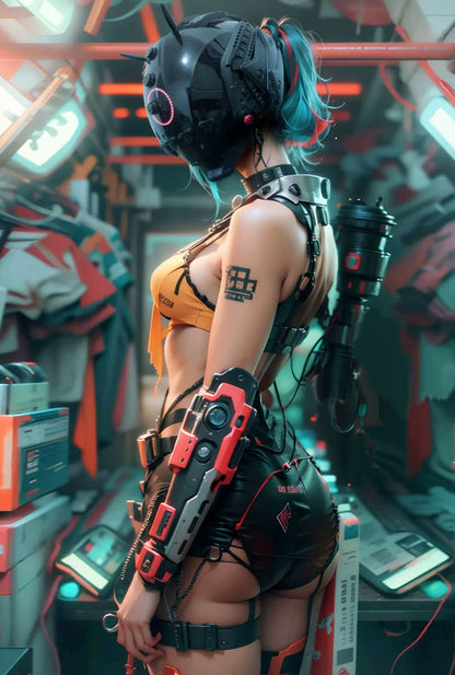 Brain-Computer Interface Cyberpunk Helmet