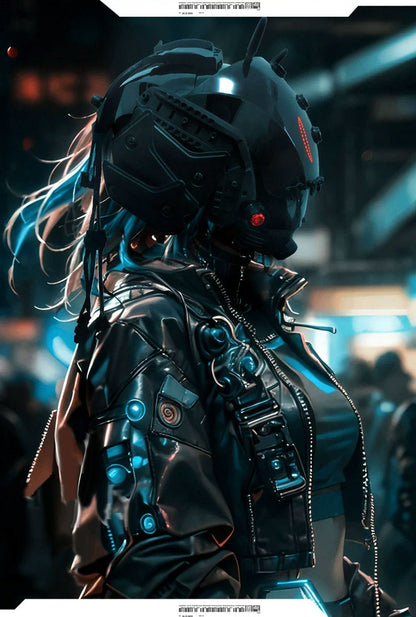 Brain-Computer Interface Cyberpunk Helmet