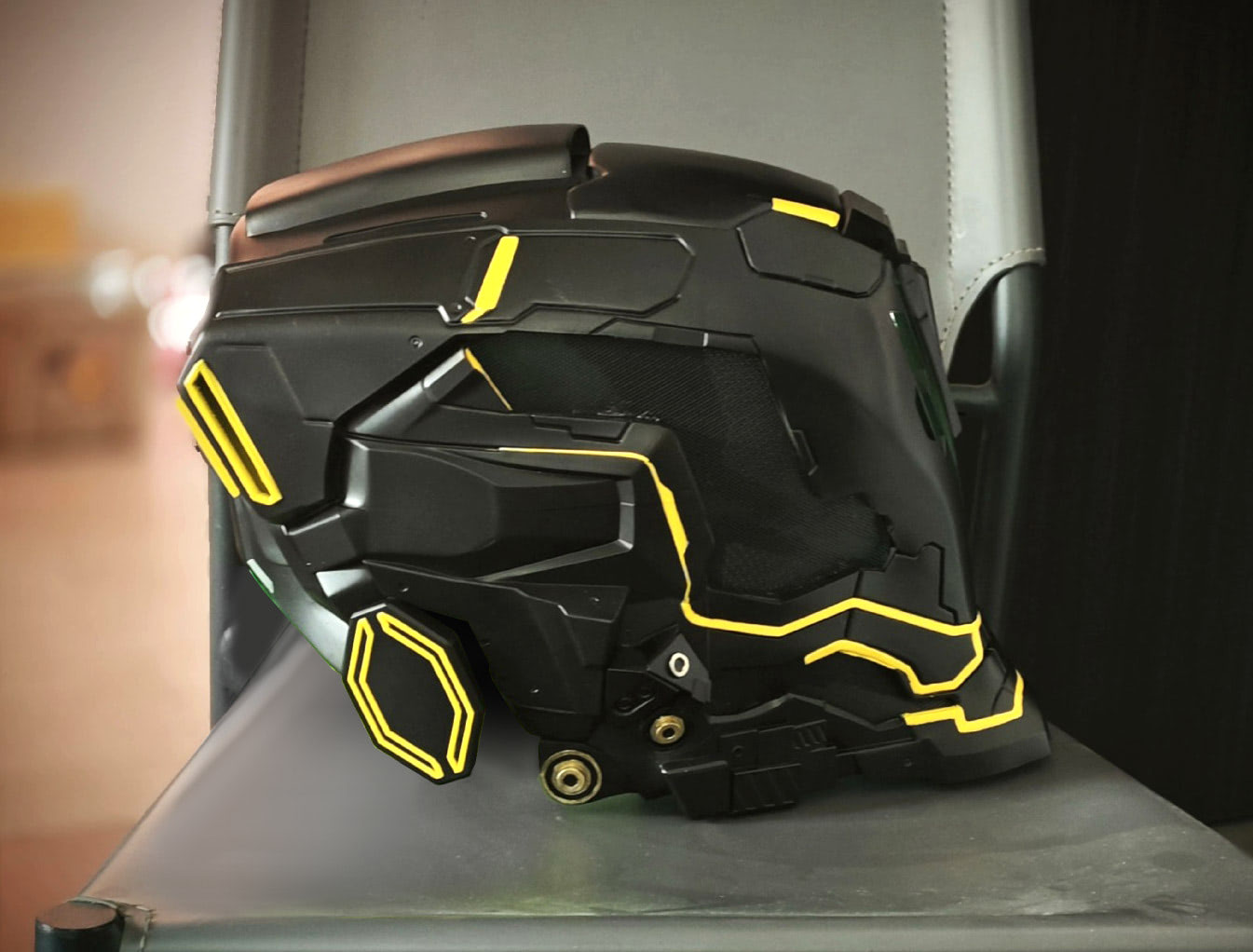 NEONX GR-74 Stealth Edition Full-Face Cyberpunk Helmet